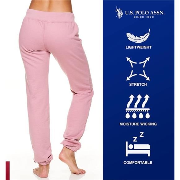 U.S. Polo Womens Sweatpants - Pink Womens Jogger Sweats - Picture 3 of 6